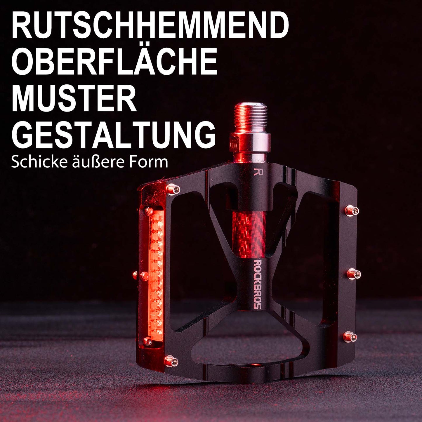 Alumiiniset polkupyörän polkimet 9/16 tuumaa kahdella PVC-heijastimella ROCKBROS