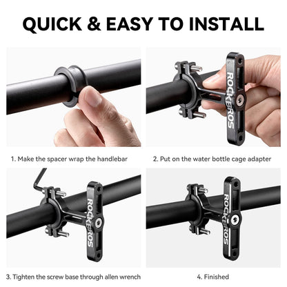 Alumiininen yleiskäyttöinen pullotelinesovitin polkupyörille ja moottoripyörille ROCKBROS