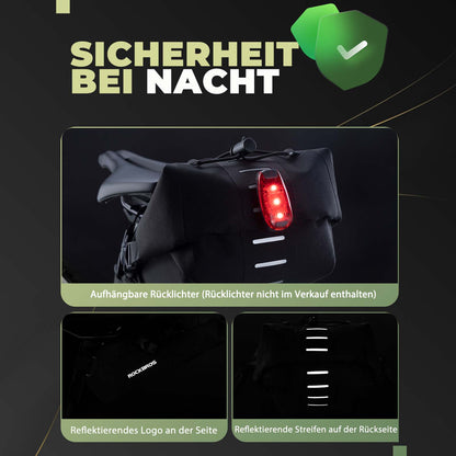 Bikepacking-satulalaukku 3 litraa, 100 % vedenpitävää TPU-kangasta, ROCKBROS