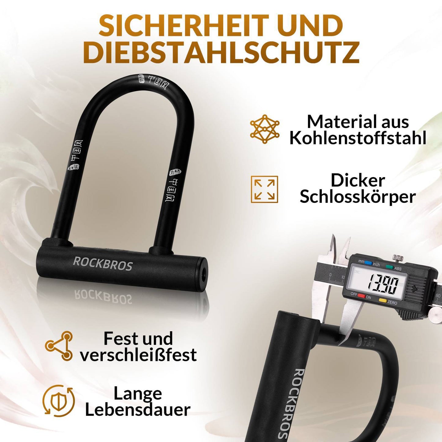 U-lukko polkupyörän lukko, erittäin turvalliset lukot, vedenpitävät ROCKBROS