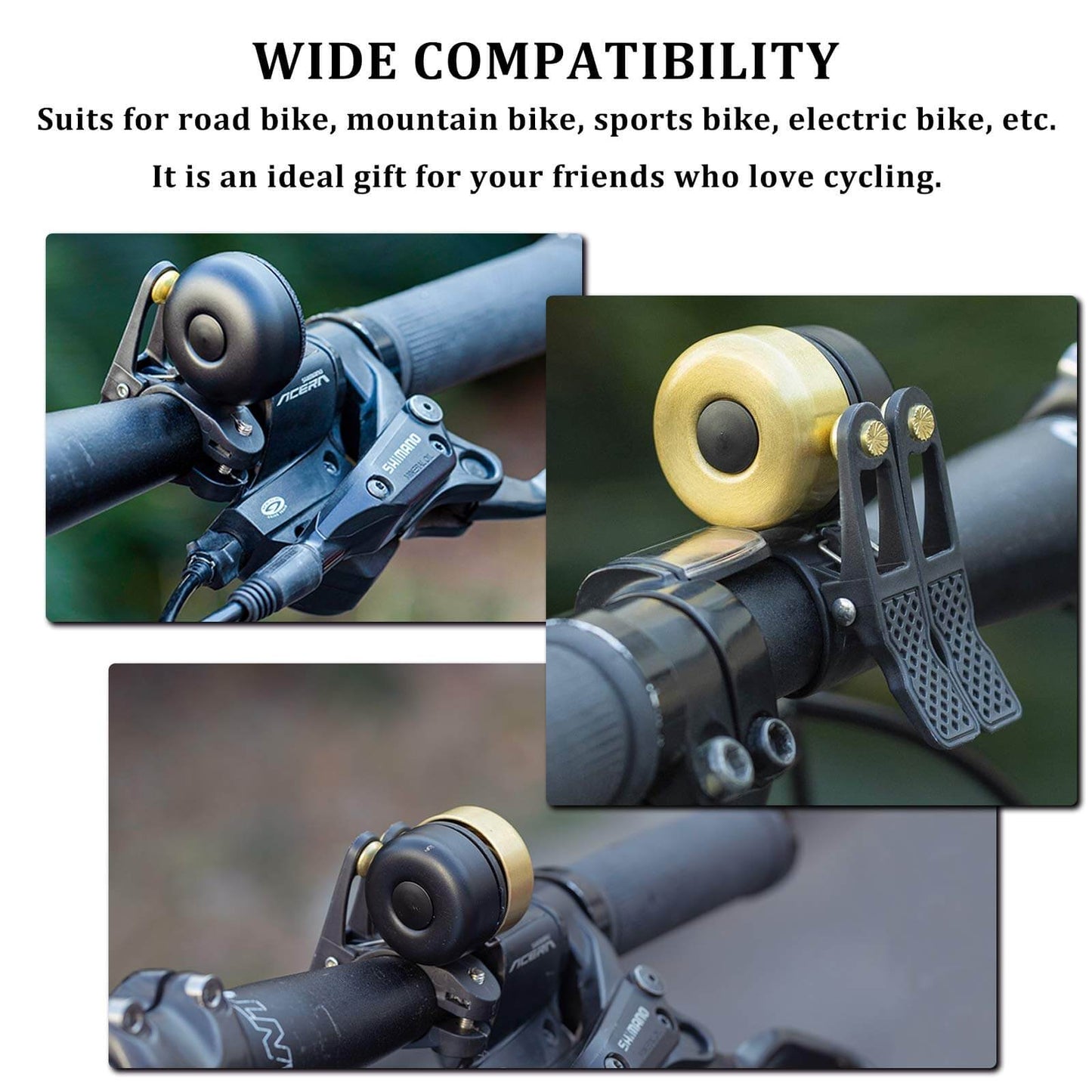 Klassinen messinkinen polkupyörän kello Mini polkupyörän kellot 1-2 Soittoääni ROCKBROS