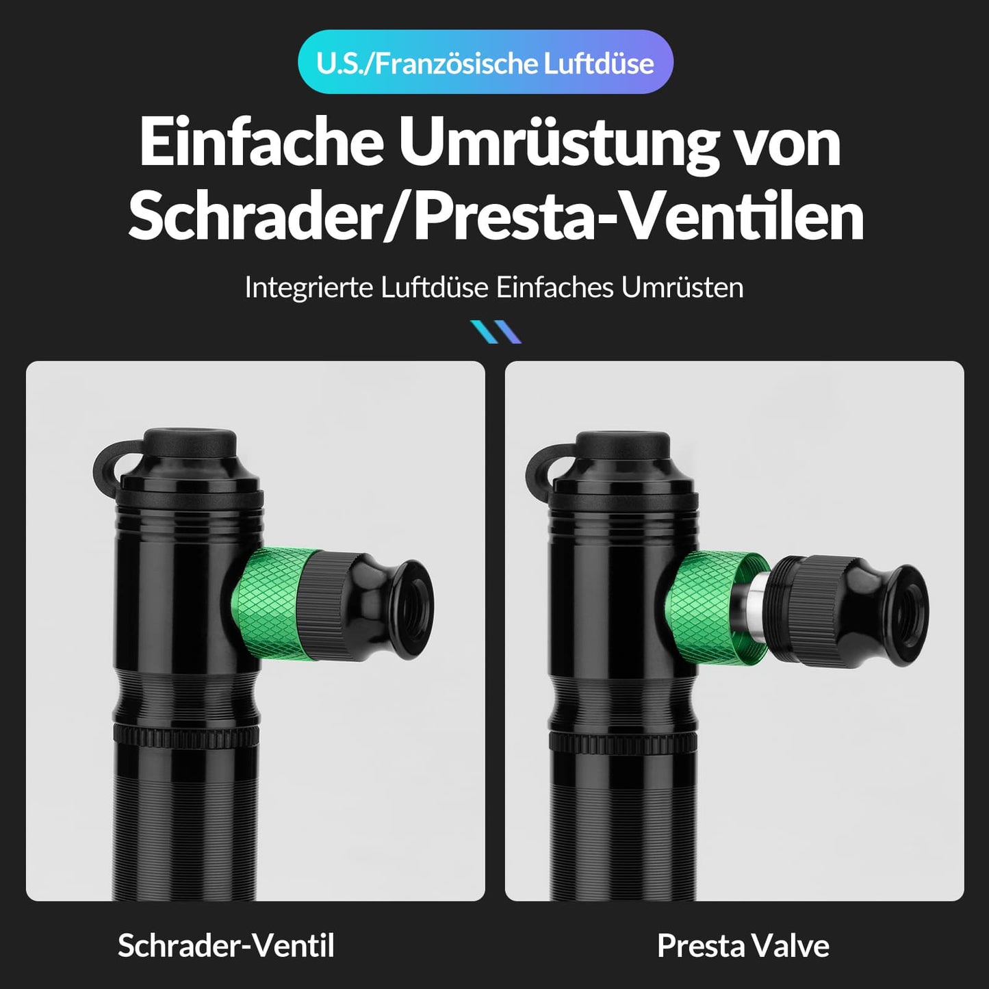 CO2 polkupyörän pumppu 110 PSI alumiininen minipumppu musta ROCKBROS