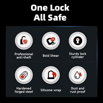 ROCKBROS-metalliseos U-lukko polkupyöriin ja moottoripyöriin