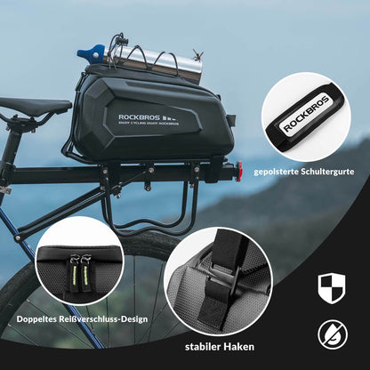 ROCKBROS Vedenpitävä 9L Polkupyörän Laukku Sadesuojalla ja Olkahihnalla
