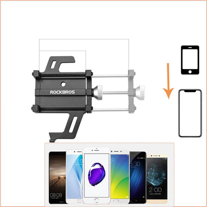 Polkupyörän/moottoripyörän puhelinteline 360° kääntyvällä pidikkeellä ROCKBROS