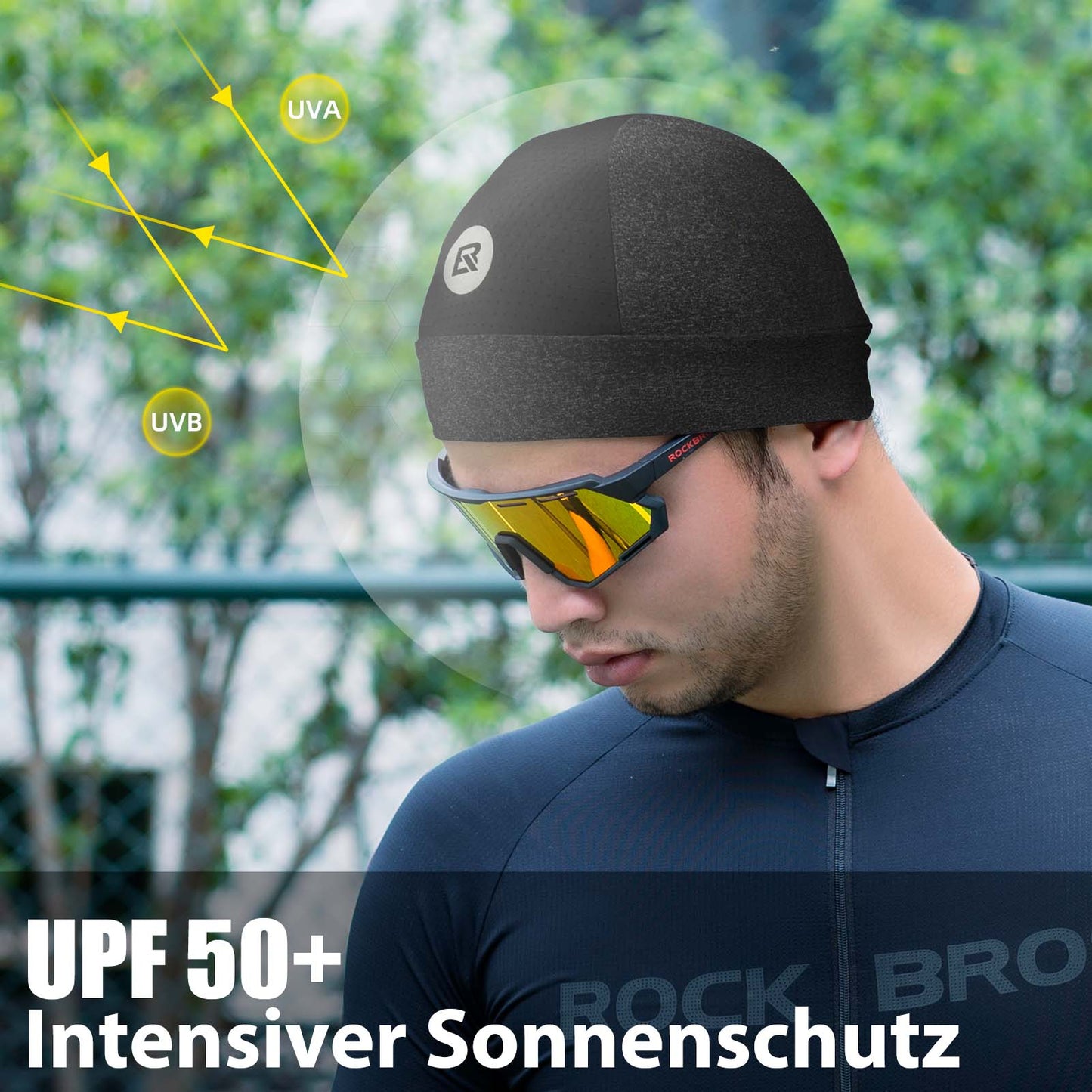 Kesäinen pyöräilylippis, UV-suojalla varustettu juoksuliivi, miesten, 50-64 cm, ROCKBROS