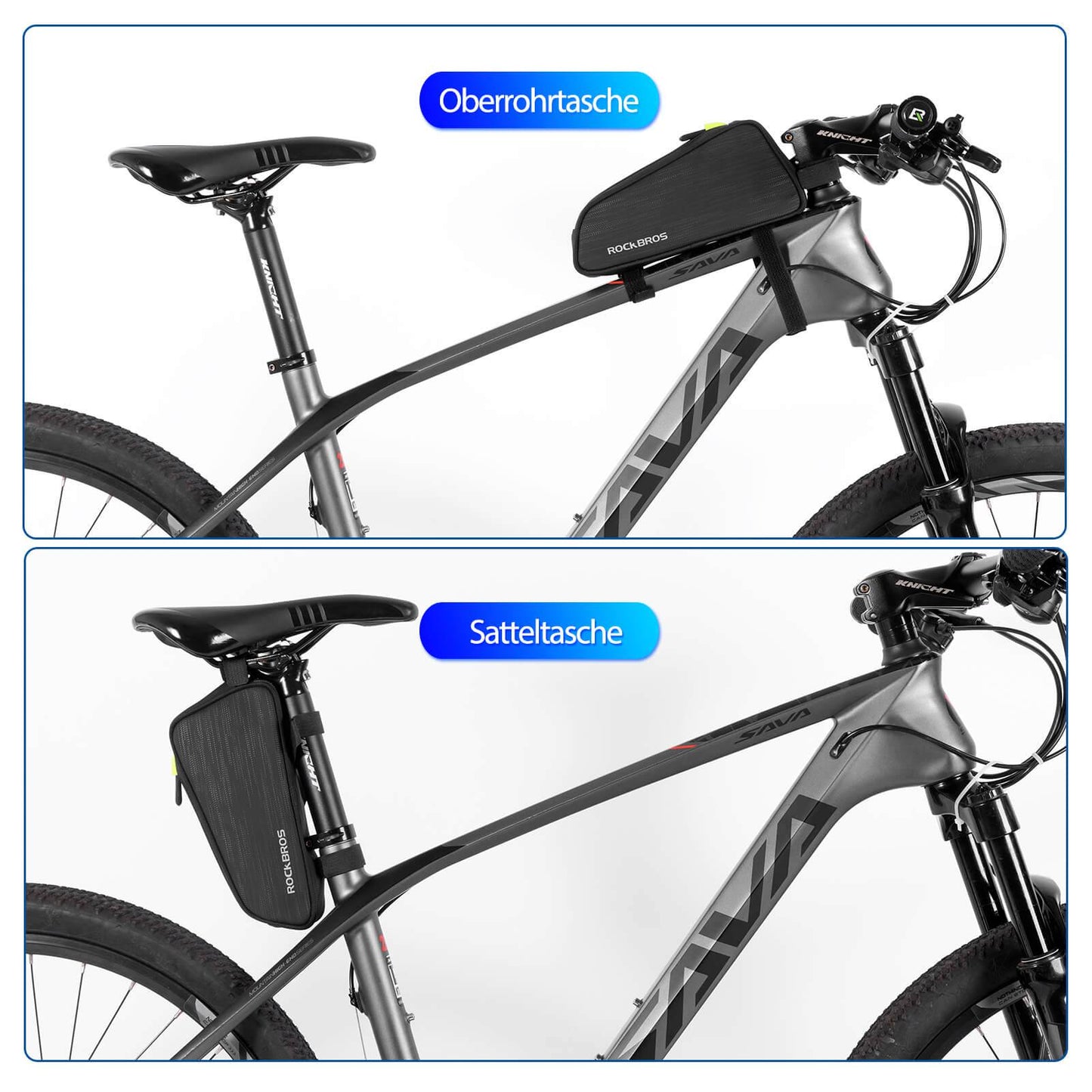 Polkupyörän yläputken/satulalaukun laukku 1,1 l sisälokeroilla ROCKBROS
