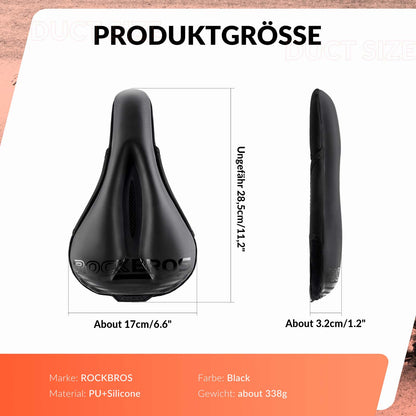 Polkupyörän satulan suojus, geelillä pehmustettu, pehmeä polkupyörän istuinsuoja ROCKBROS