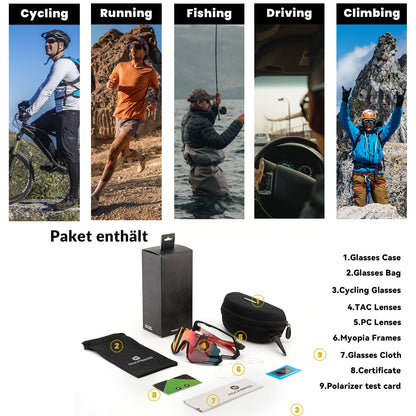 Pyöräilylasit 2-in-1 urheilulasit polarisoidut ja fotokromaattiset ROCKBROS