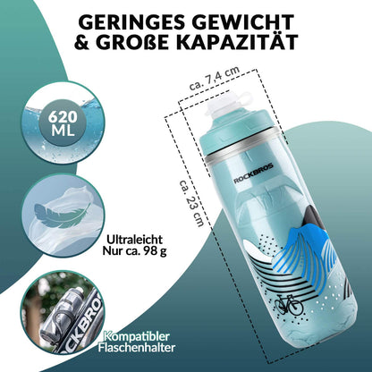 620 ml pyöräilyjuomapullo, urheilujuomapullo 5 tunnin viilennystoiminnolla, ROCKBROS