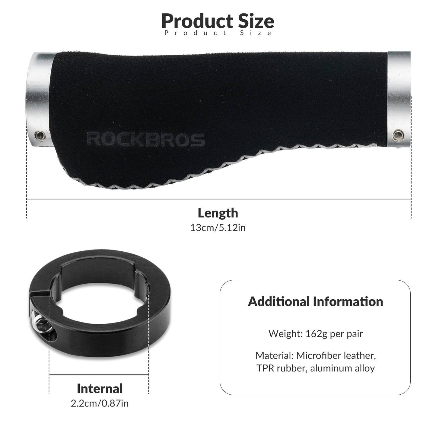 Nahkaiset polkupyörän kahvat ohjaustankoihin, joiden halkaisija on 22,2 mm, ROCKBROS