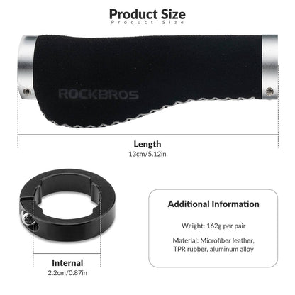 Nahkaiset polkupyörän kahvat ohjaustankoihin, joiden halkaisija on 22,2 mm, ROCKBROS