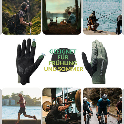 Naisten/miesten pyöräilyhanskat kosketusnäytöllä, liukumattomat, ohuet ROCKBROS