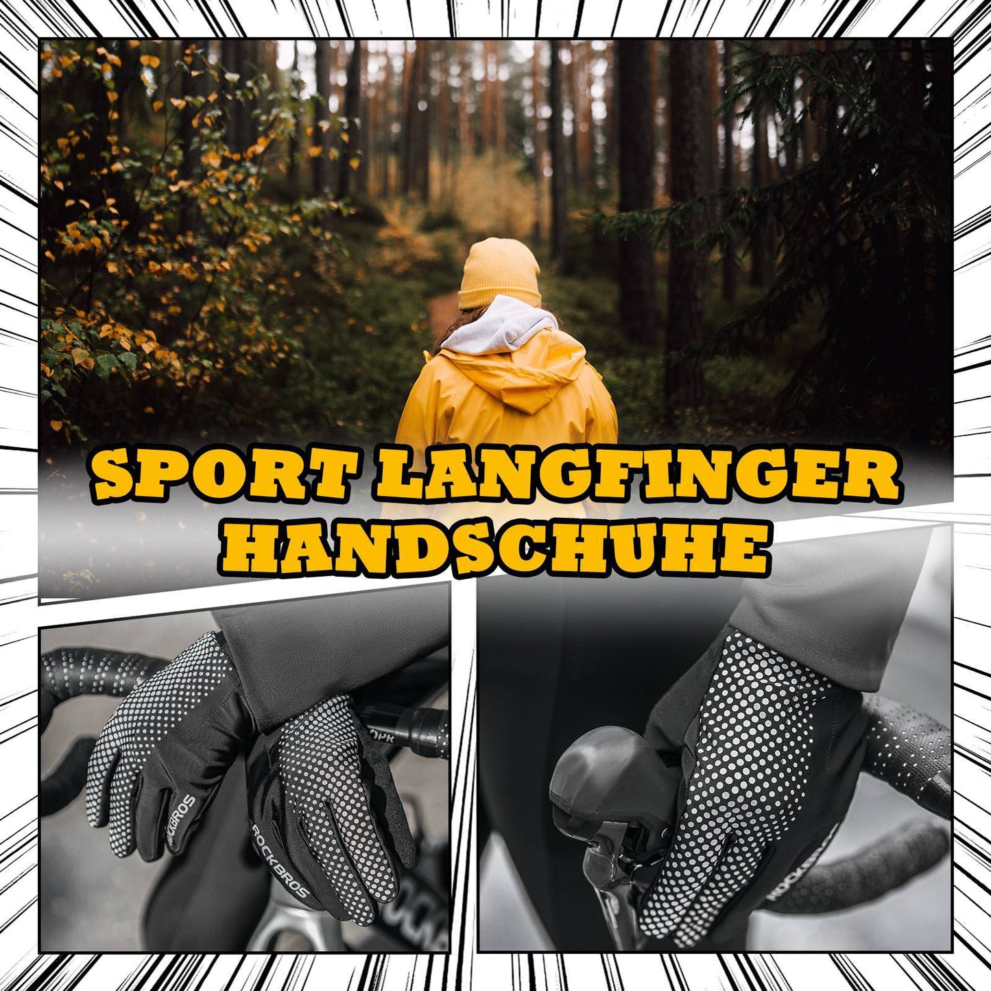 Pyöräilyhanskat Kosketusnäytölliset pyöräilyhanskat Tuulenpitävät ROCKBROS