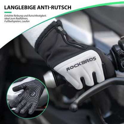 Pyöräilyhanskat kosketusnäytöllä, lämpimät talvihanskat S-XL ROCKBROS