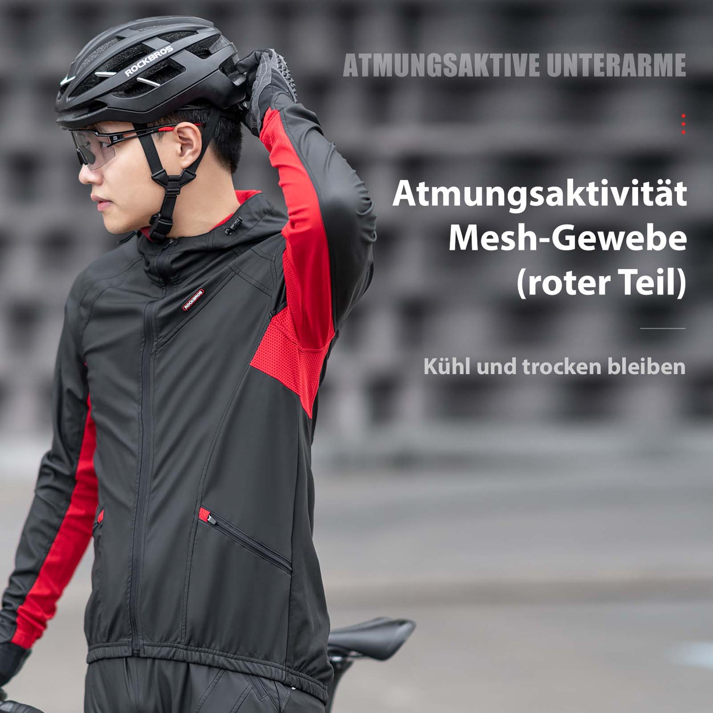 Miesten tuulenpitävä softshell-pyöräilytakki talvella, musta, ROCKBROS
