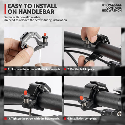 Polkupyörän soittokello, 100 dB äänekäs, innovatiivinen minikokoinen polkupyörän soittokello, ROCKBROS