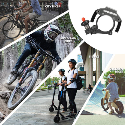 Polkupyörän soittokello, 100 dB äänekäs, innovatiivinen minikokoinen polkupyörän soittokello, ROCKBROS