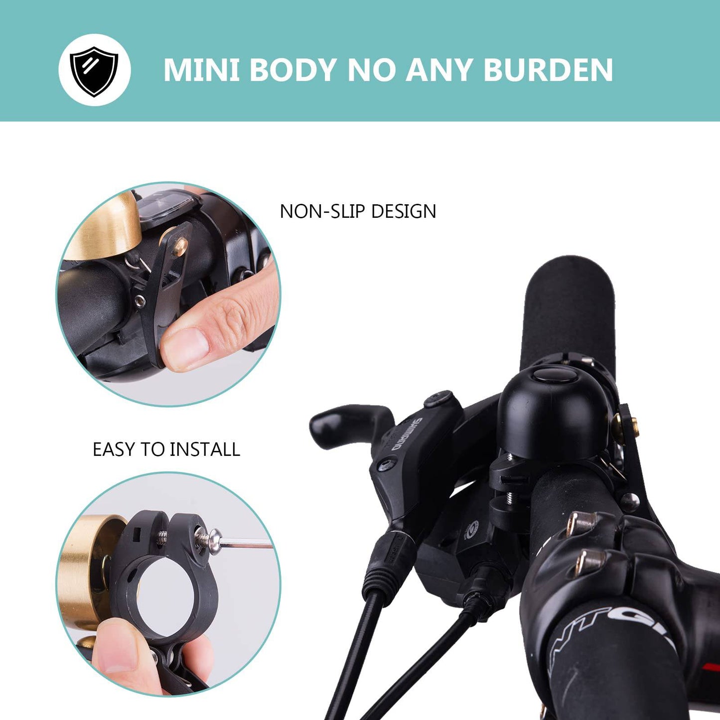 Retro polkupyörän soittokello, maastopyörän soittokello, ruostumatonta terästä, äänekäs, klassinen, ROCKBROS