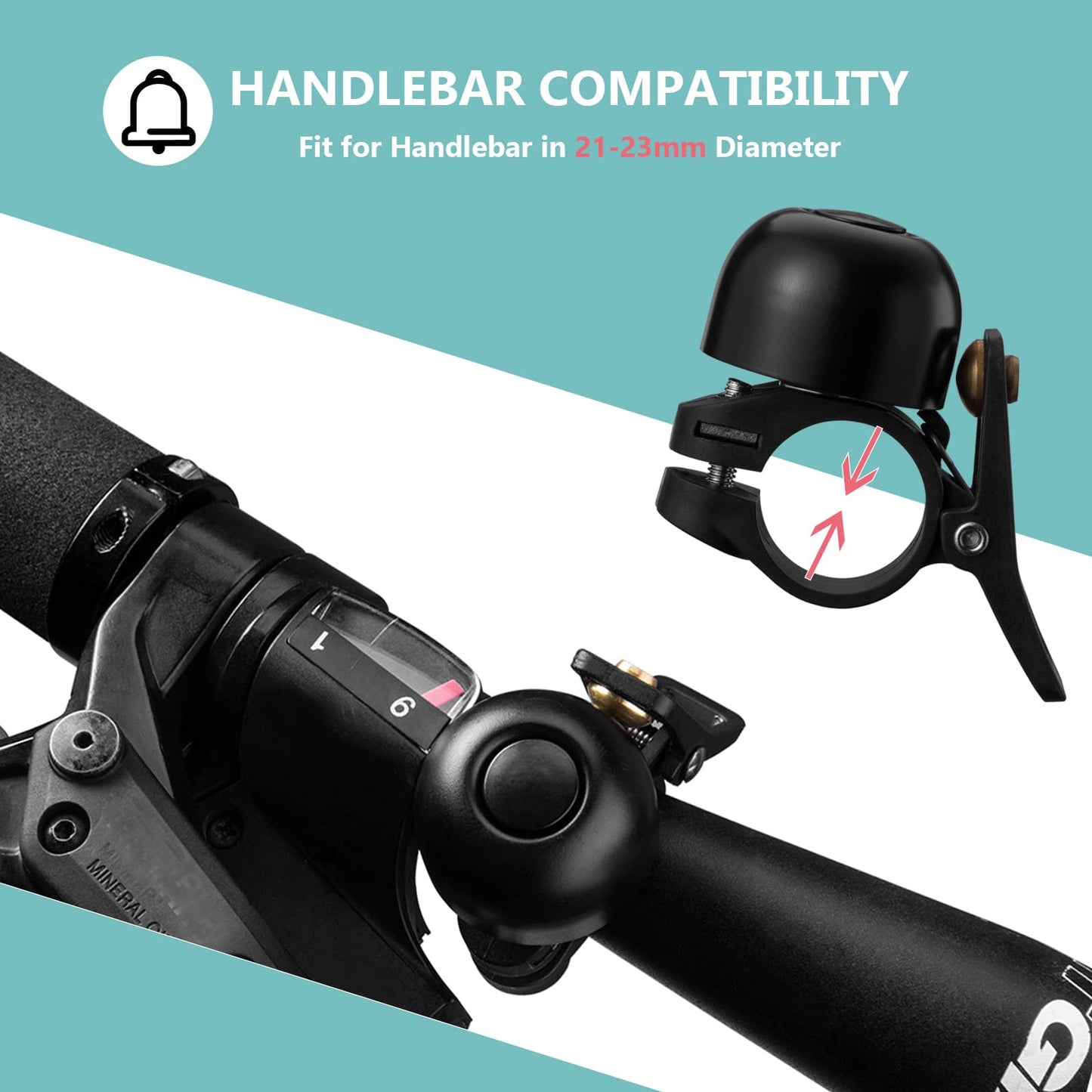 Retro polkupyörän soittokello, maastopyörän soittokello, ruostumatonta terästä, äänekäs, klassinen, ROCKBROS