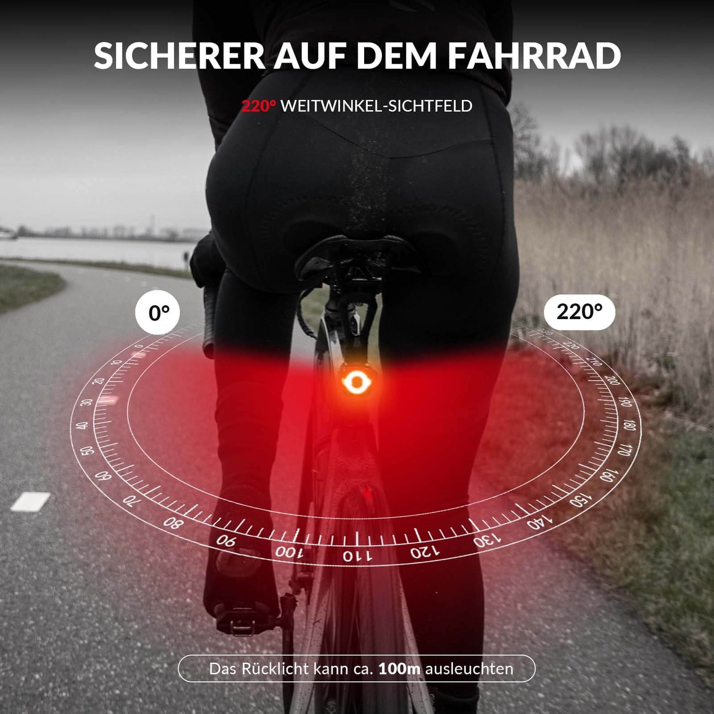 Polkupyörän valo IPX5 vedenpitävä takavalo ladattava USB-C:llä ROCKBROS