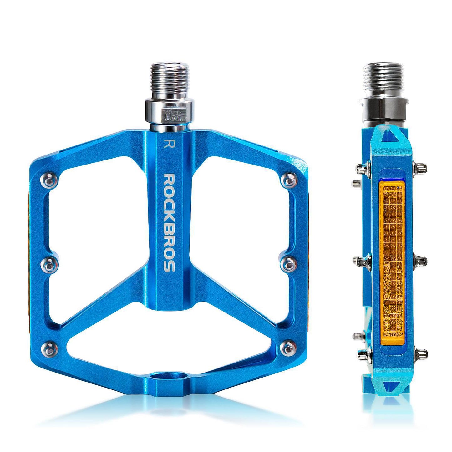 Polkupyörän polkimet heijastimilla, alumiiniseoksesta, 9/16 tuumaa, ROCKBROS