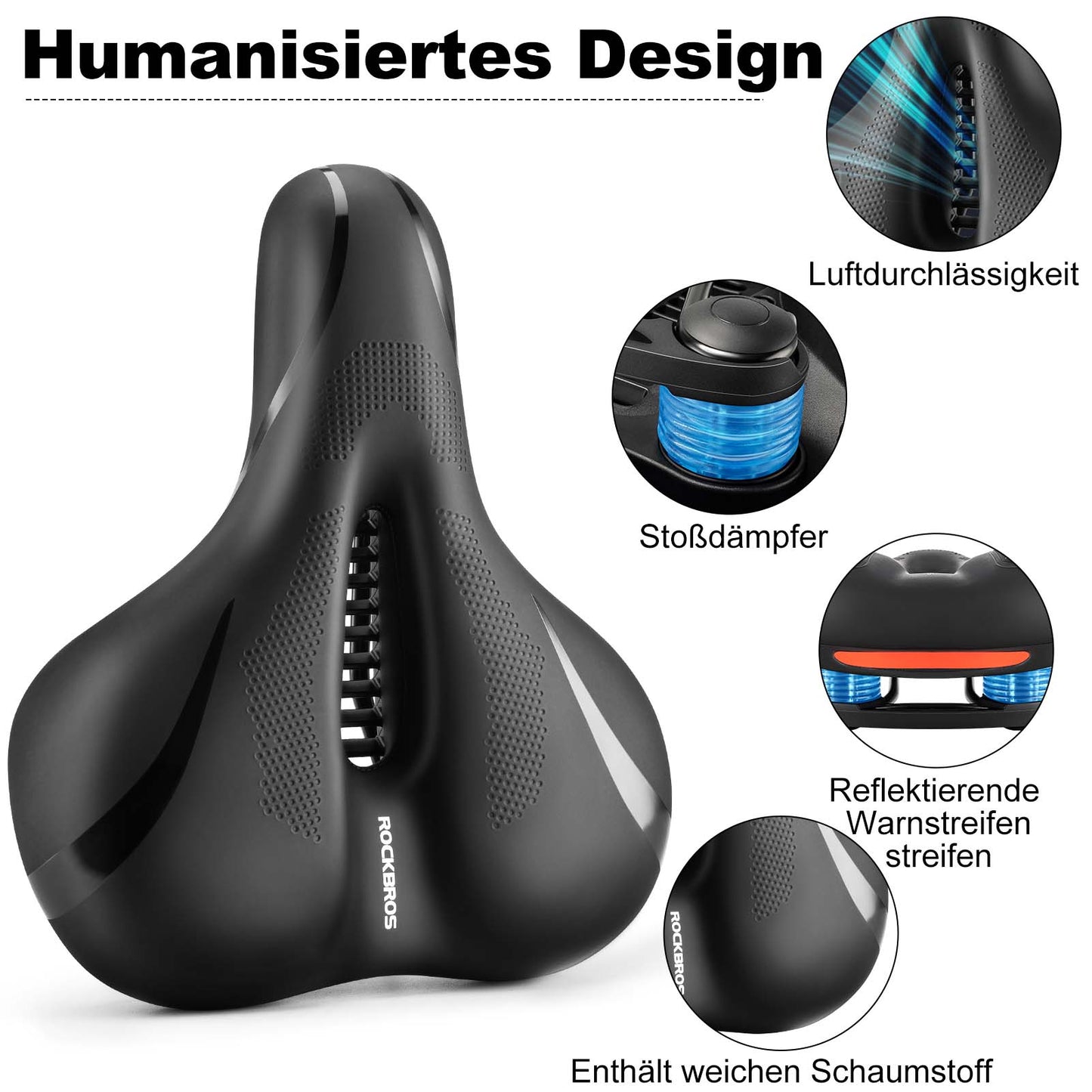 Polkupyörän satula Muistivaahto Hengittävä geelisatula ROCKBROS