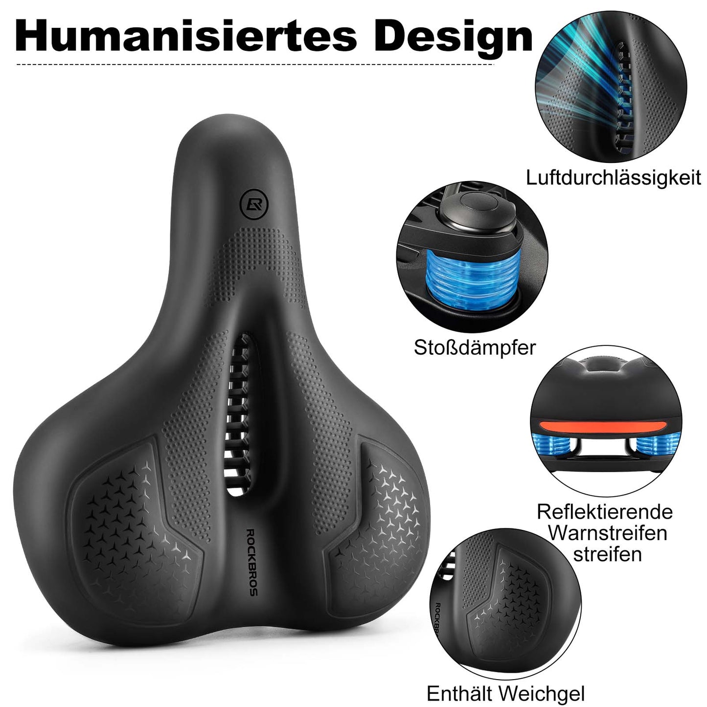 Polkupyörän satula Muistivaahto Hengittävä geelisatula ROCKBROS