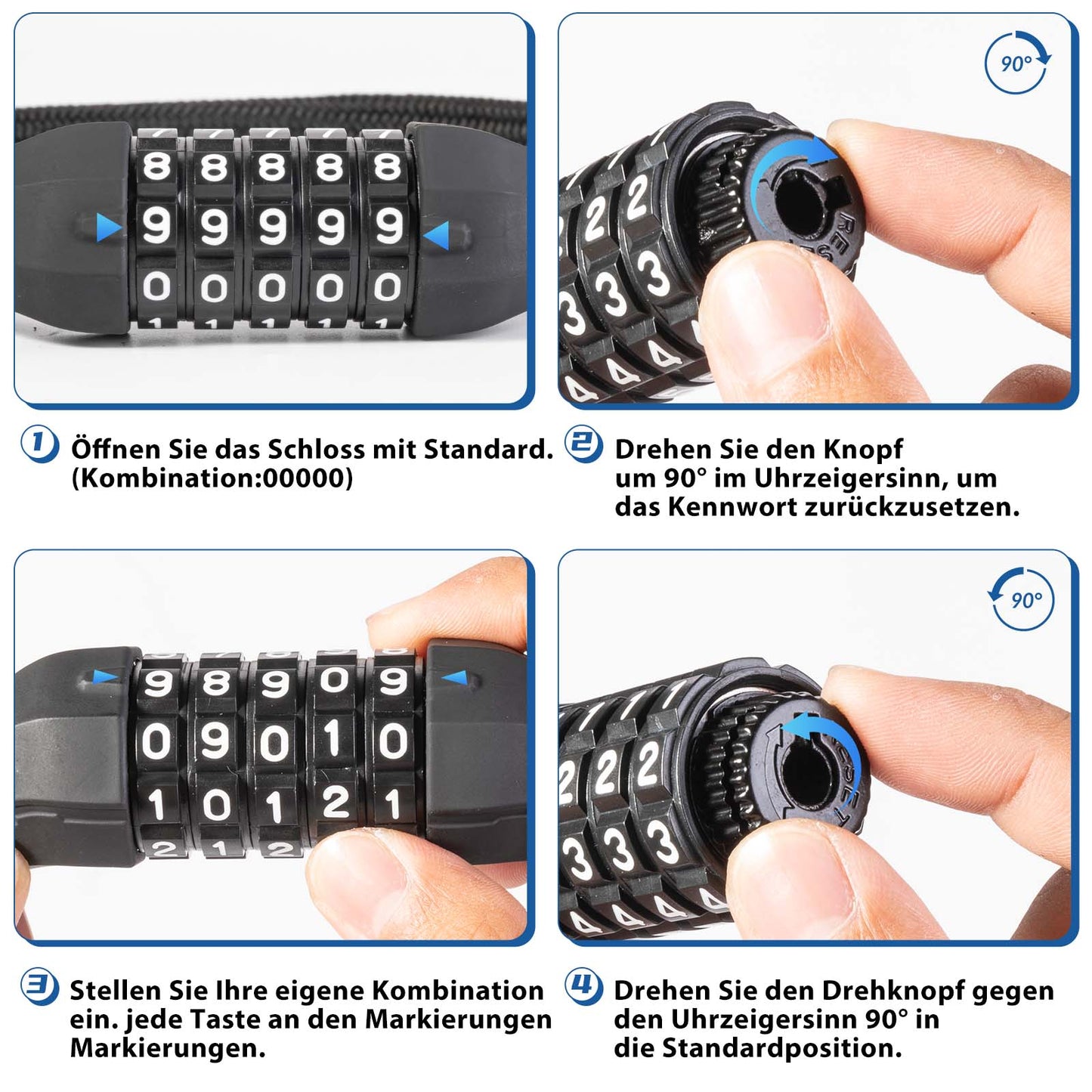 5-numeroinen yhdistelmä polkupyörän lukko ROCKBROS