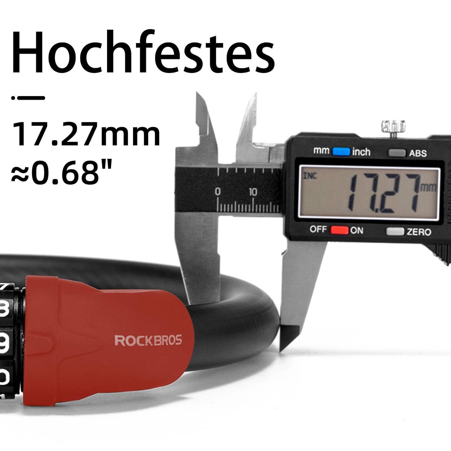 5-numeroinen vaijerilukko polkupyörään ROCKBROS