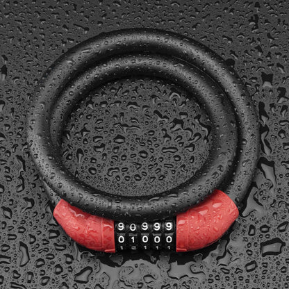 Polkupyörän lukko, vaijerilukko, yhdistelmälukko 5-numeroisella koodilla, ROCKBROS