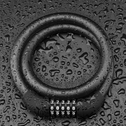 Polkupyörän lukko, vaijerilukko, yhdistelmälukko 5-numeroisella koodilla, ROCKBROS