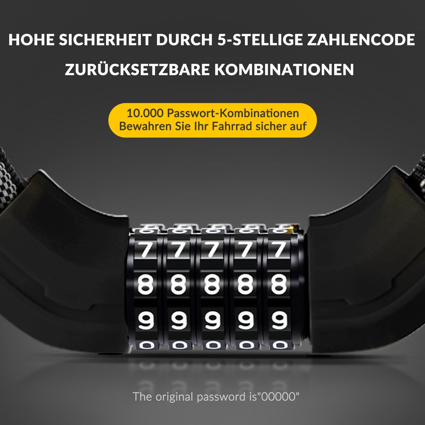 Polkupyörän lukon yhdistelmälukko 19 mm paksu ROCKBROS