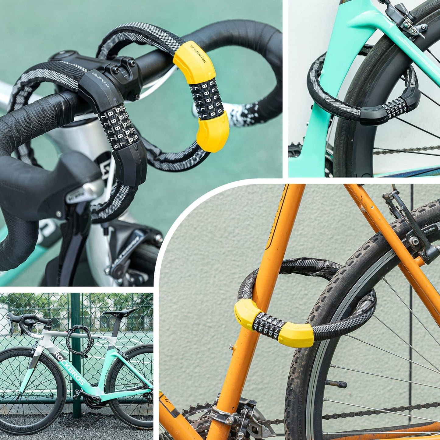 Polkupyörän lukon yhdistelmälukko 19 mm paksu ROCKBROS