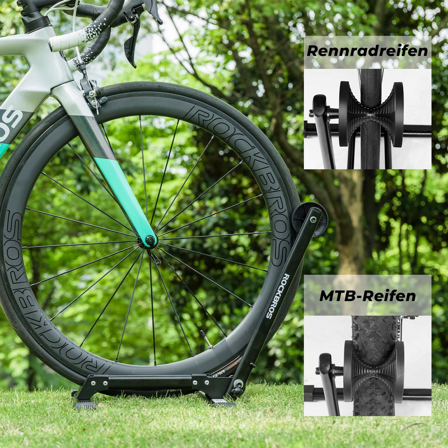 Taittuva alumiininen polkupyöräteline, yksipuolinen polkupyöräteline, ROCKBROS