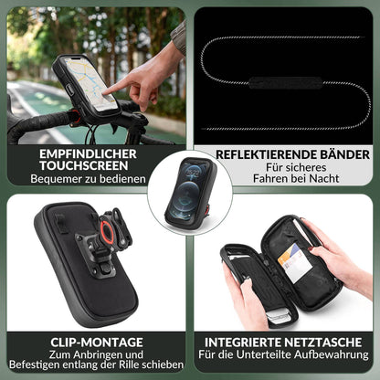 Vedenpitävä polkupyörälaukku, pyörivä matkapuhelinlaukku 4,7–6 tuuman matkapuhelimille, ROCKBROS