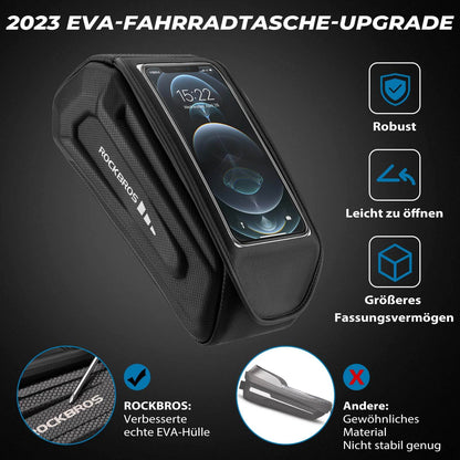 Vedenpitävä polkupyörälaukku, kännykkäkotelo 6,8 tuuman kosketusnäytöllisille älypuhelimille, ROCKBROS