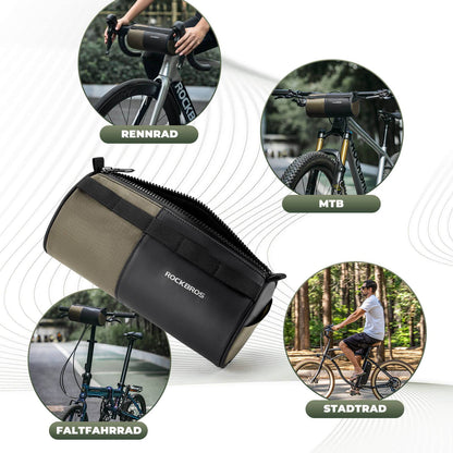 ROCKBROS sylinterimäinen ohjaustankolaukku, 1,7 l, olkahihnalla