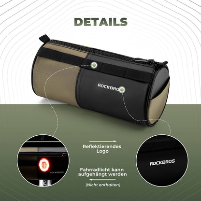 ROCKBROS sylinterimäinen ohjaustankolaukku, 1,7 l, olkahihnalla