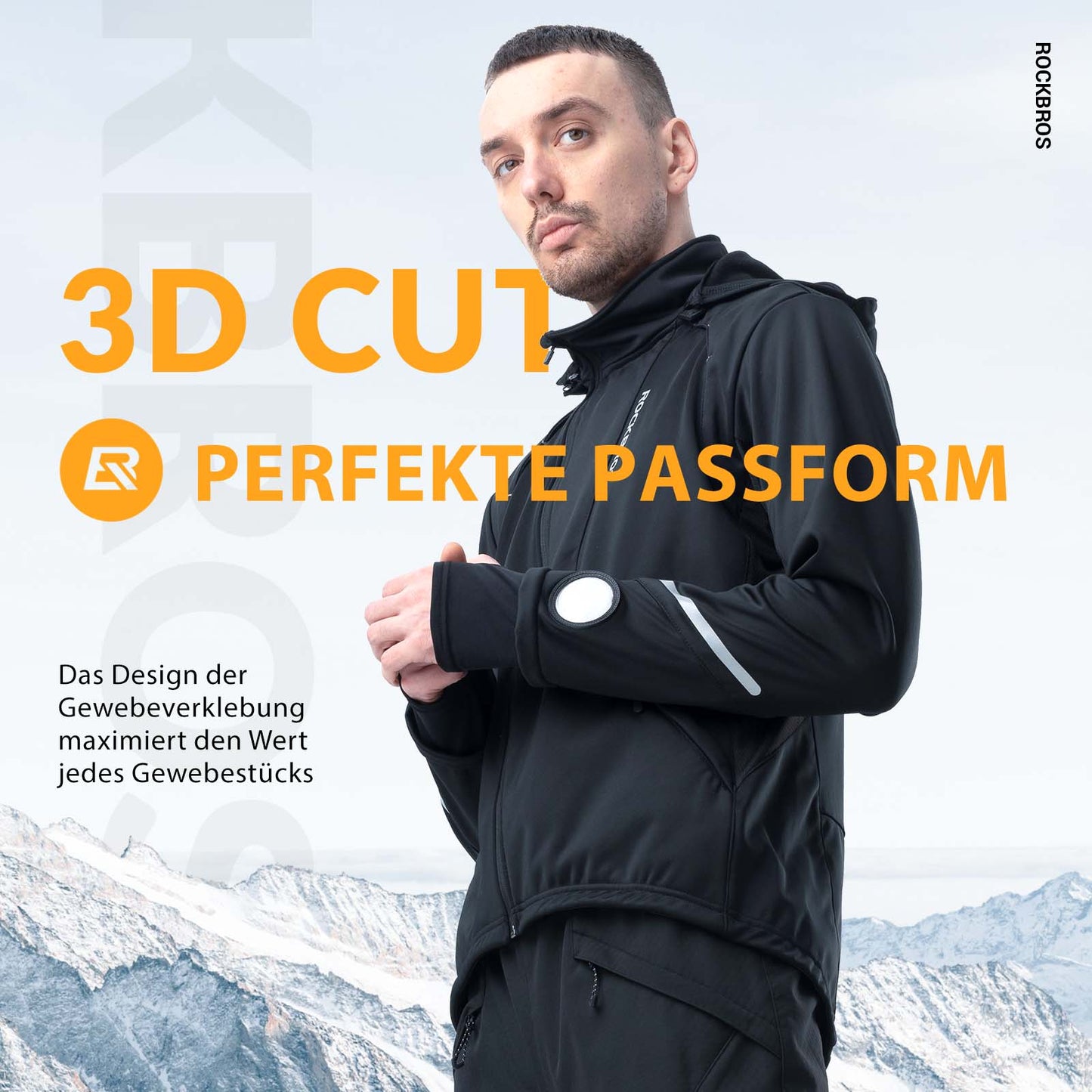 Talvipyöräilytakki, tuulenpitävä – TPU-kosketusnäytöllä, ROCKBROS