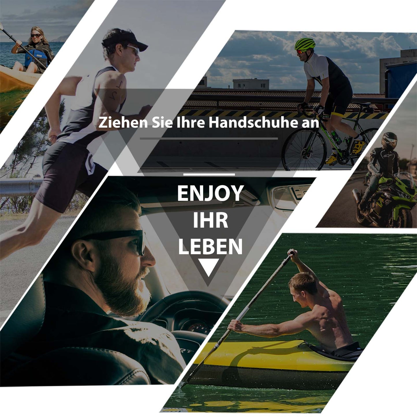 Geelikuvioidut liukumattomat puolisormikäsineet ROCKBROS