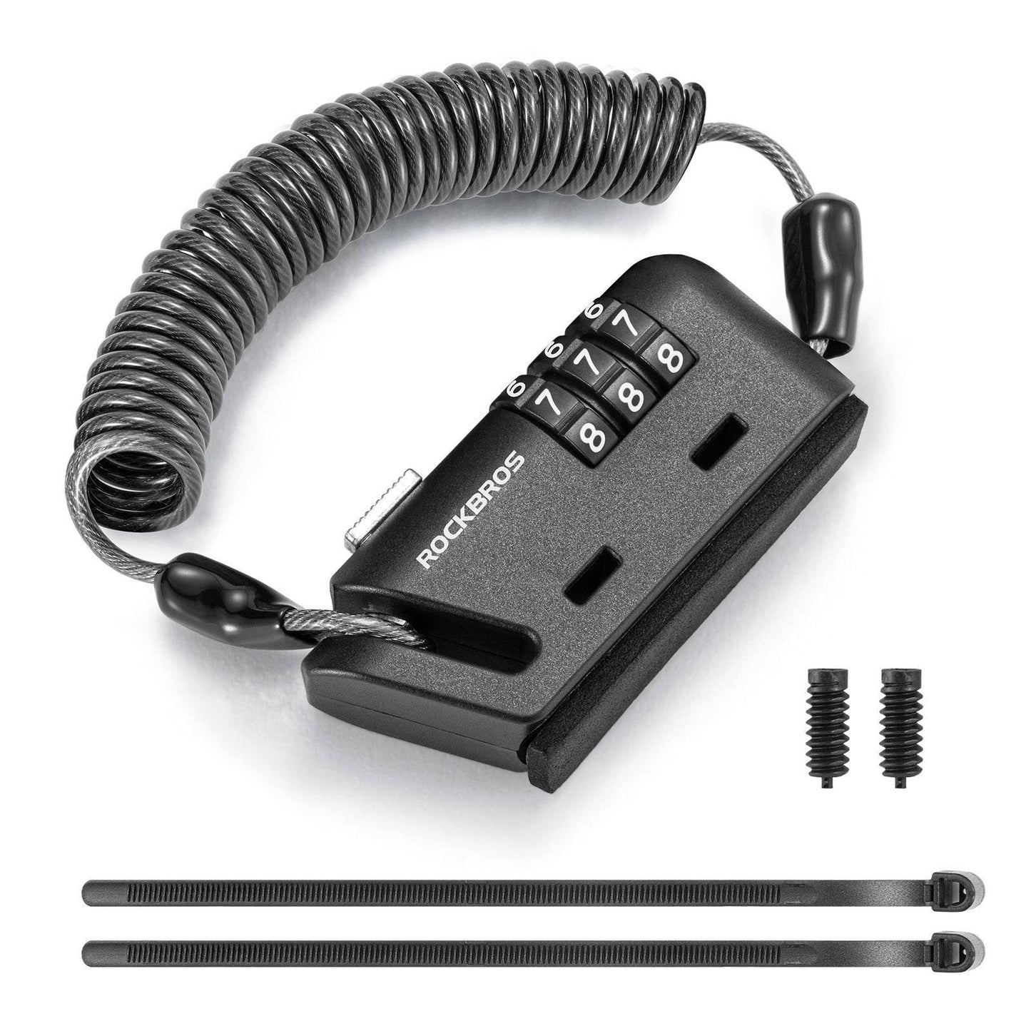 Kypärälukko 150 cm 3-numeroinen yhdistelmälukko ROCKBROS