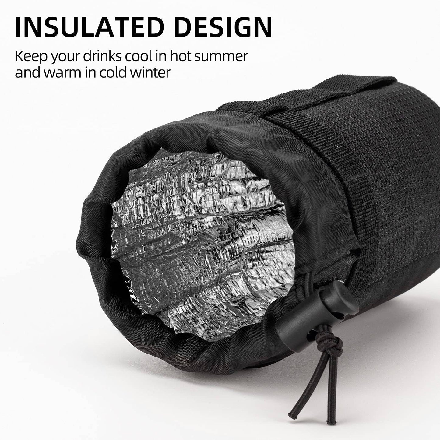 Eristetty polkupyörän ohjaustankolaukku, jossa on vesipulloteline ja kännykkätasku ROCKBROS