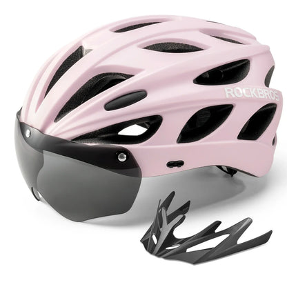 Lasten pyöräilykypärä, jossa on integroidut irrotettavat magneettiset suojalasit ja visiiri ROCKBROS