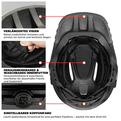 Lasten sarjakuvamainen kokokasvokypärä irrotettavalla leukasuojalla ROCKBROS