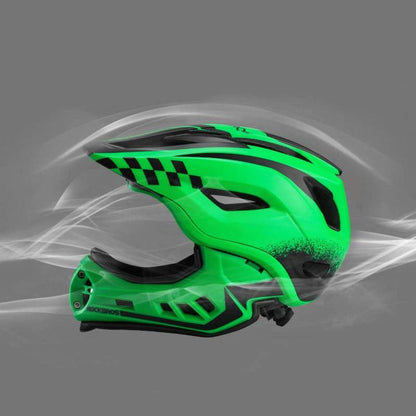 Lasten täysikokoinen kypärä irrotettavalla leukasuojalla pojille/tytöille ROCKBROS