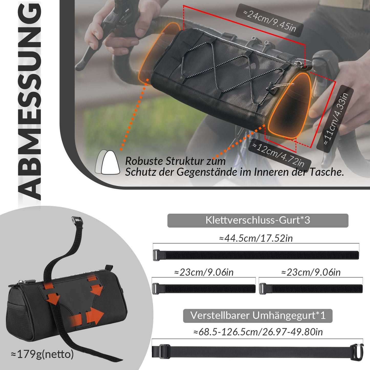 Ohjaustangon laukku Monitoiminen polkupyörän ohjaustangon laukku olkahihnalla 1,5L ROCKBROS