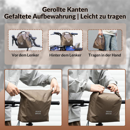 Ohjaustangon laukku, vedenpitävä polkupyörän kori, etulaukku, säädettävä 2,5L-4L, ROCKBROS