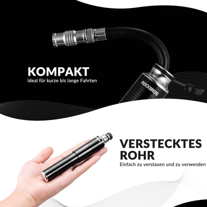 ROCKBROS alumiininen käsipumppu Schrader- ja Presta-venttiileille