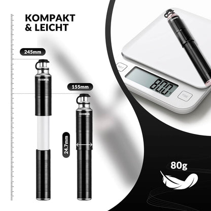 ROCKBROS alumiininen käsipumppu Schrader- ja Presta-venttiileille